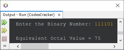 java convert binary to octal