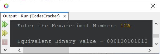 java convert hexadecimal to binary