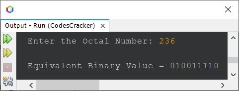 java convert octal to binary