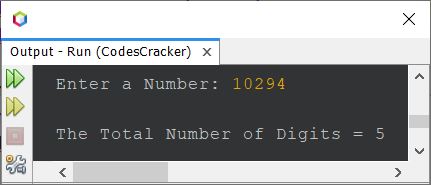 java count digits in a number