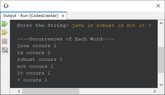 java count occurrence of each word in string