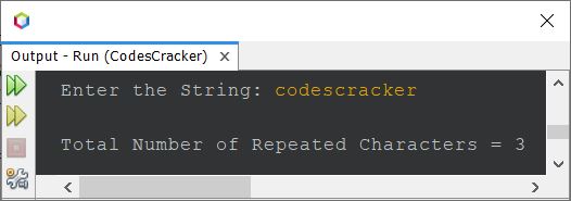 java count repeated characters in string