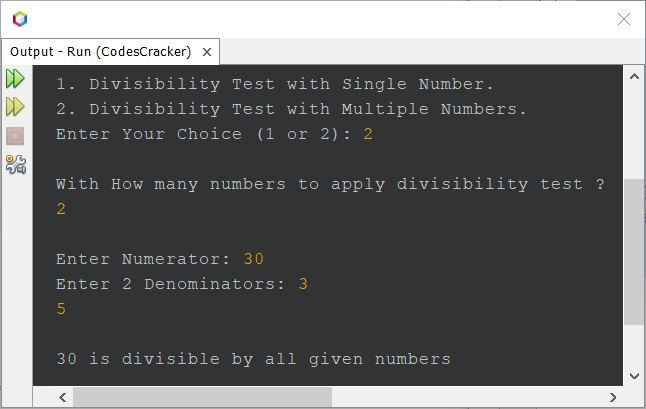 java divisibility test with 3 5