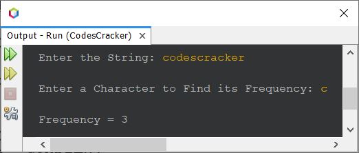 java find frequency of character in string