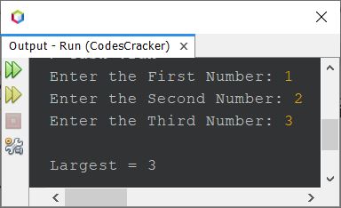 java find largest of three numbers