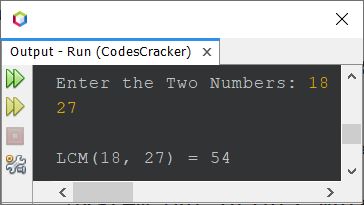 java find lcm of two numbers
