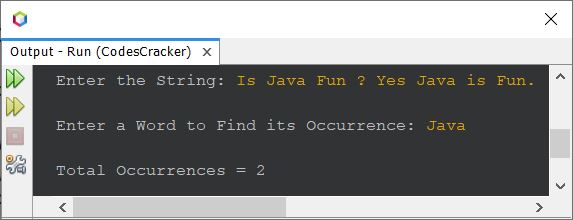 java find occurrence of given word in string