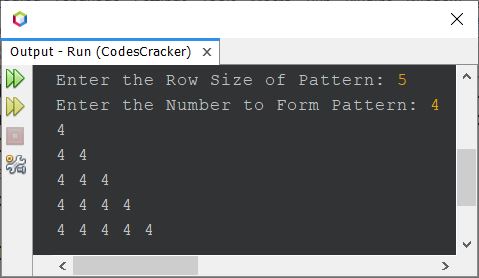 java print pattern of numbers