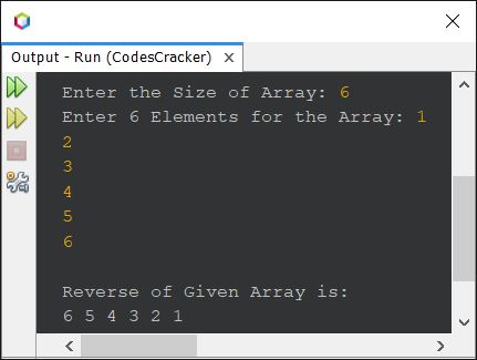 java print reverse of an array