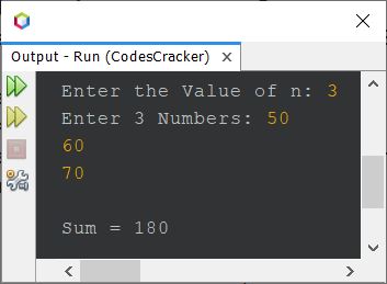 Java Program add n numbers