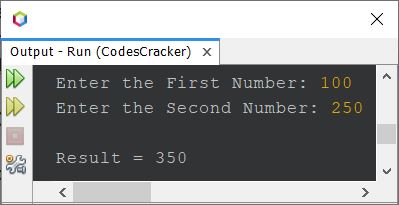 Java Program add two numbers