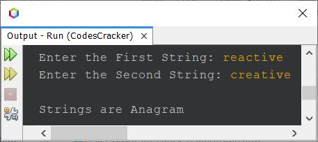 java program check anagram or not