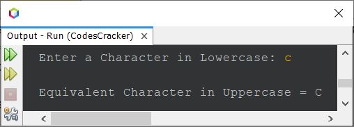 Java Program convert lowercase character to uppercase
