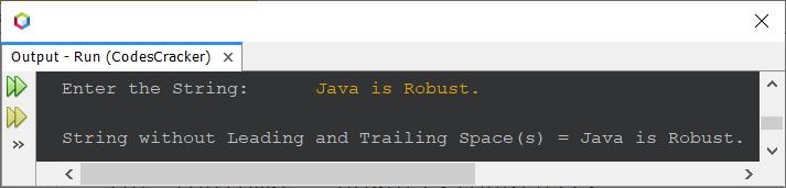 java remove beginning ending spaces from string