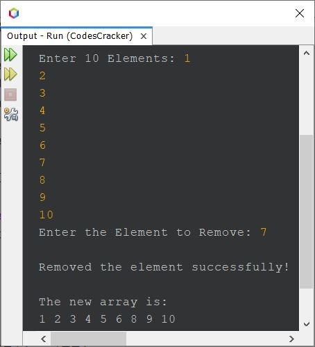 heet krullen Maaltijd Java Program to Remove an Element from an Array