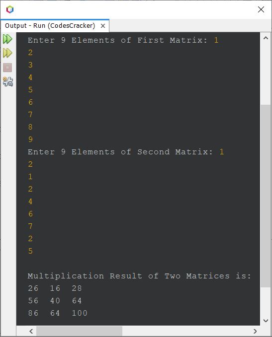 matrix multiplication in java