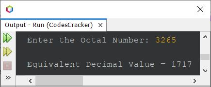 octal to decimal program in Java