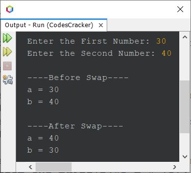 swap two numbers in java
