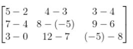  matrix subtraction 1 3