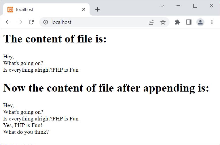 php append data to file