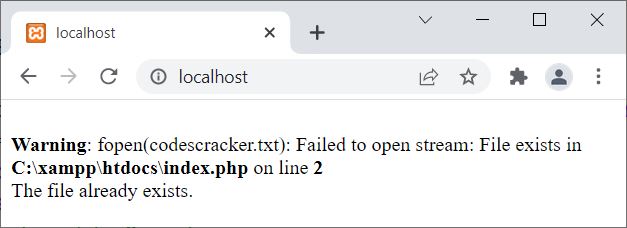 php create file if not exists