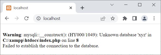 php mysql connect errno example