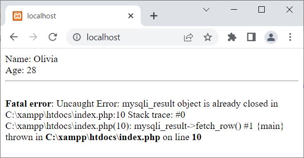 php mysql free result function example