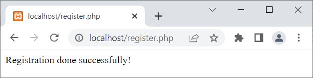 php mysql registration form page handle