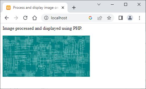 process and display image php
