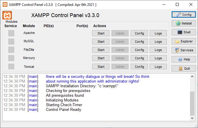 xampp php environment setup