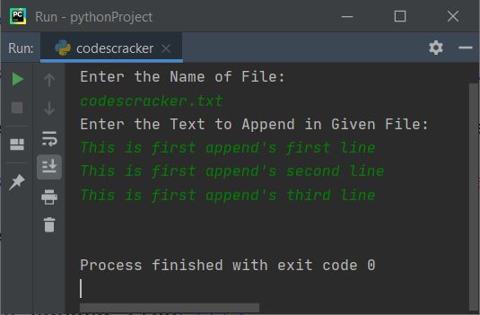 append content to text file python