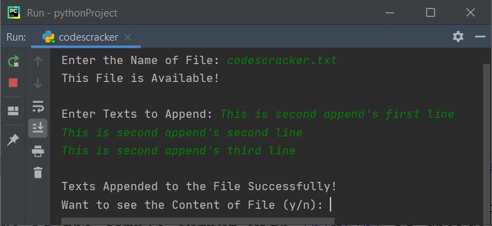 append to file python program