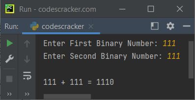 binary number addition python