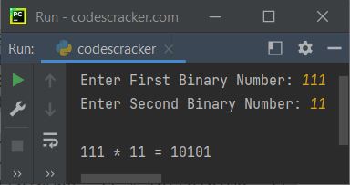 binary number multiplication python