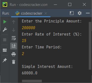 calculate simple interest python