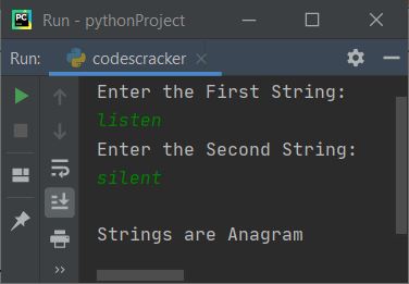 check strings are anagram or not python