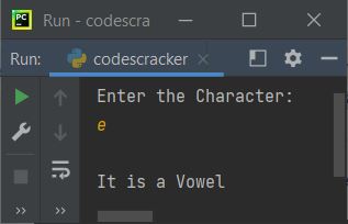 check vowel or not python