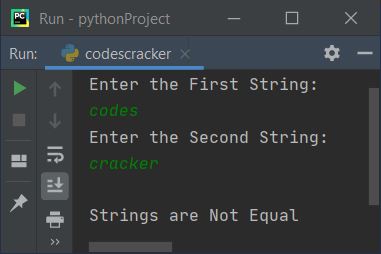compare two string program python