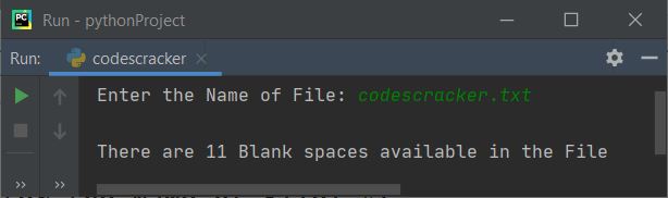 count blank space in text file python