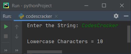 count lowercase character in string python