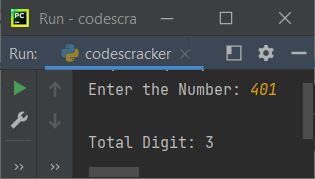 count number of digits in number python