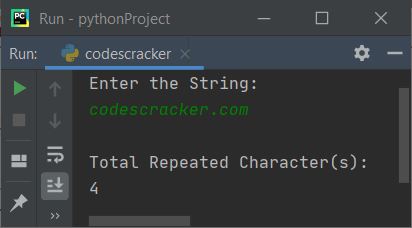 count repeated characters in string python