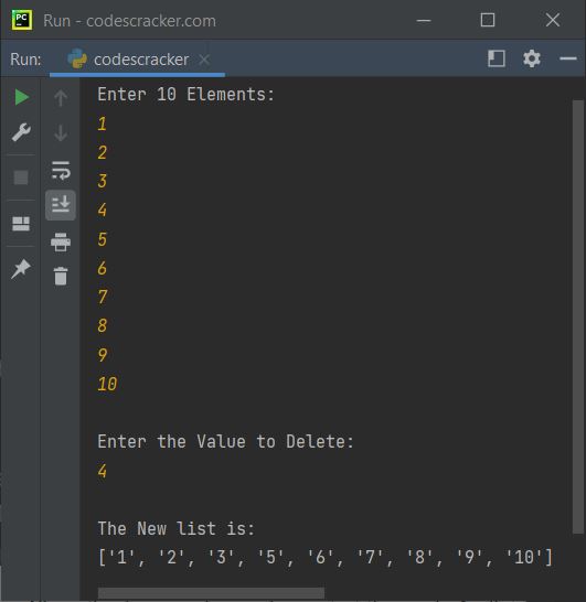 delete element from list by value python