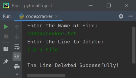delete required line from file python
