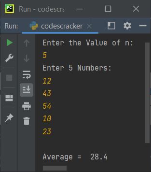 find average of numbers python