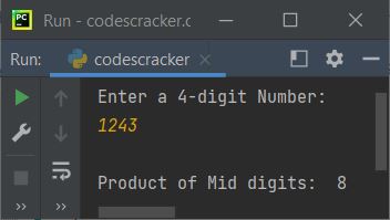 find product of mid digits python