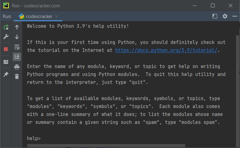help function in python