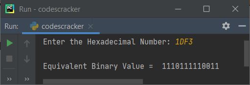 hexadecimal to binary conversion in python
