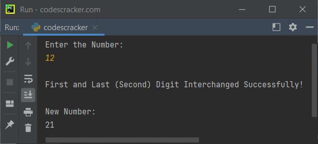 interchange first last digit of number python