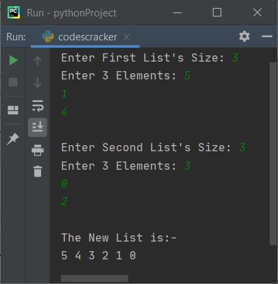 merge list in descending order python